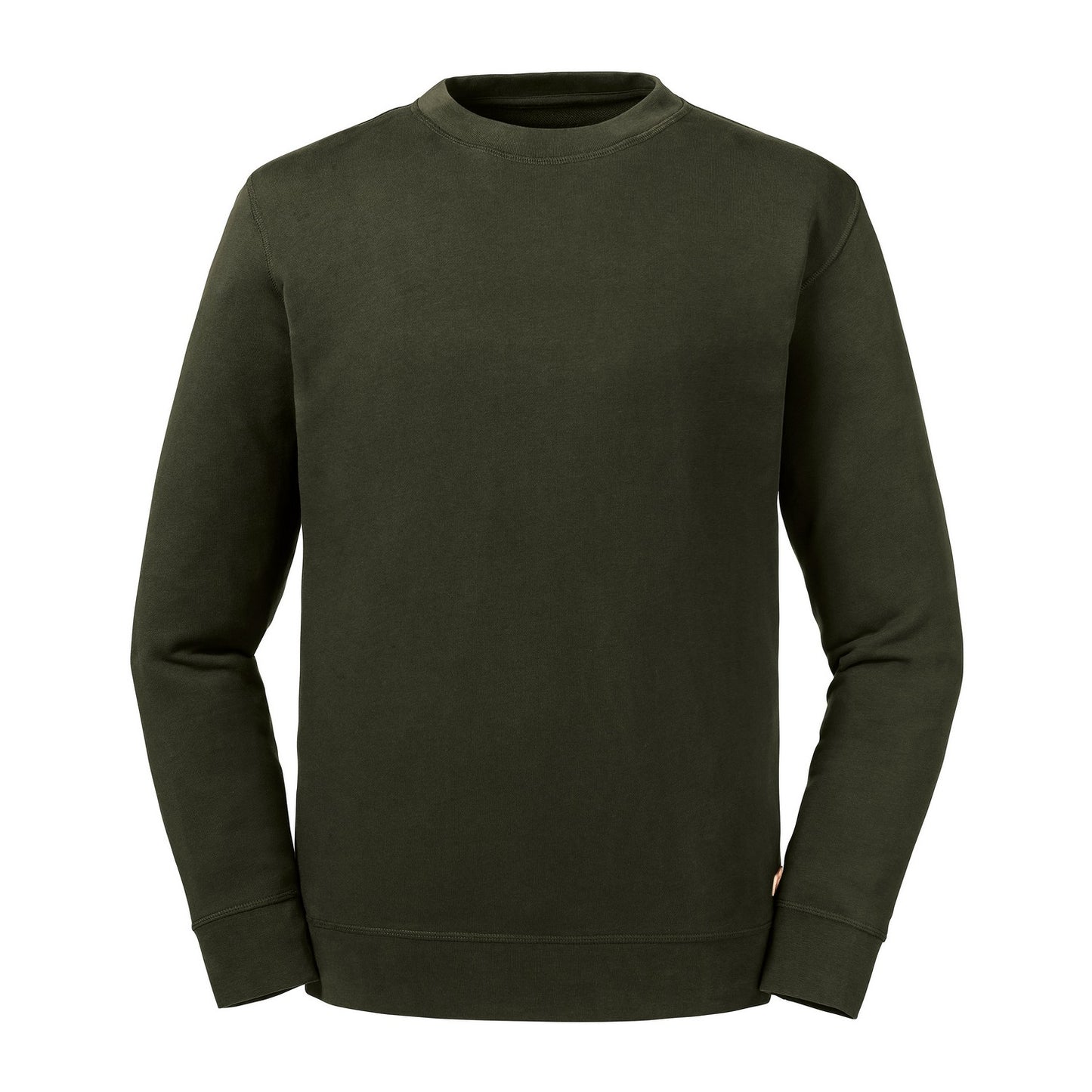 Dark Olive - Front - Russell Adults Unisex Pure Organic Reversible Sweatshirt