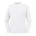 White - Front - Russell Adults Unisex Pure Organic Reversible Sweatshirt