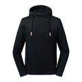 Black - Front - Russell Adults Unisex Pure Organic High Collar Hooded Sweatshirt