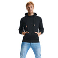 Black - Back - Russell Adults Unisex Pure Organic High Collar Hooded Sweatshirt
