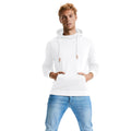 White - Back - Russell Adults Unisex Pure Organic High Collar Hooded Sweatshirt