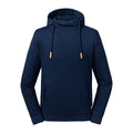 French Navy - Front - Russell Adults Unisex Pure Organic High Collar Hooded Sweatshirt