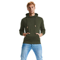 Dark Olive - Back - Russell Adults Unisex Pure Organic High Collar Hooded Sweatshirt