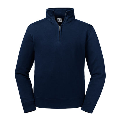 French Navy - Front - Russell Mens Authentic Quarter Zip Sweatshirt