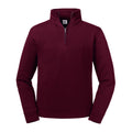 Burgundy - Front - Russell Mens Authentic Quarter Zip Sweatshirt