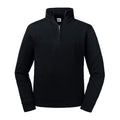 Black - Front - Russell Mens Authentic Quarter Zip Sweatshirt
