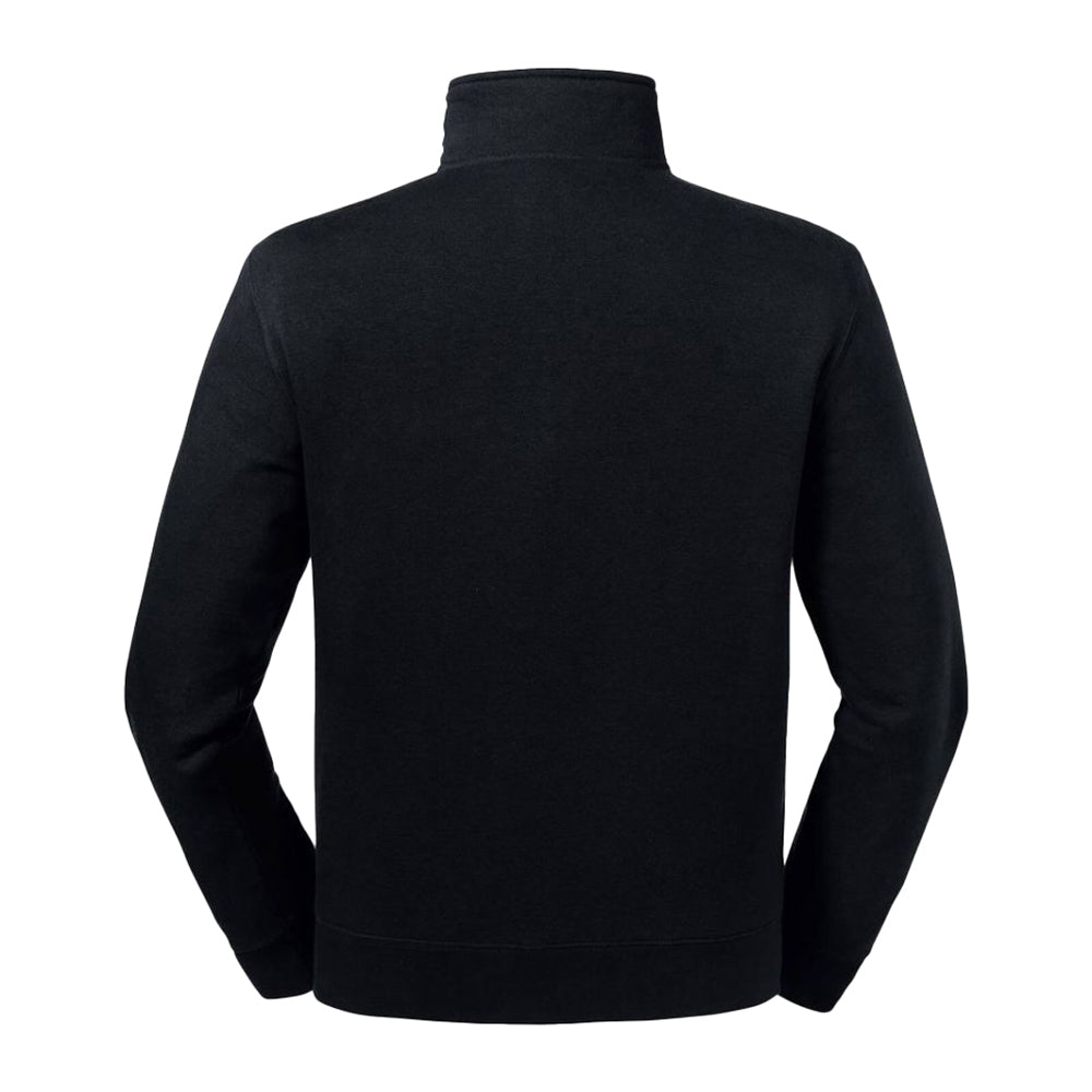 Black - Back - Russell Mens Authentic Quarter Zip Sweatshirt