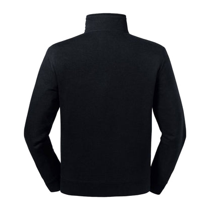 Black - Back - Russell Mens Authentic Quarter Zip Sweatshirt