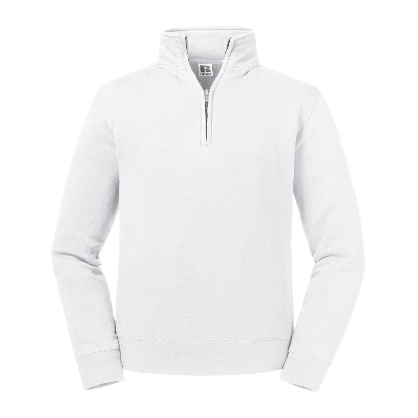 White - Front - Russell Mens Authentic Quarter Zip Sweatshirt
