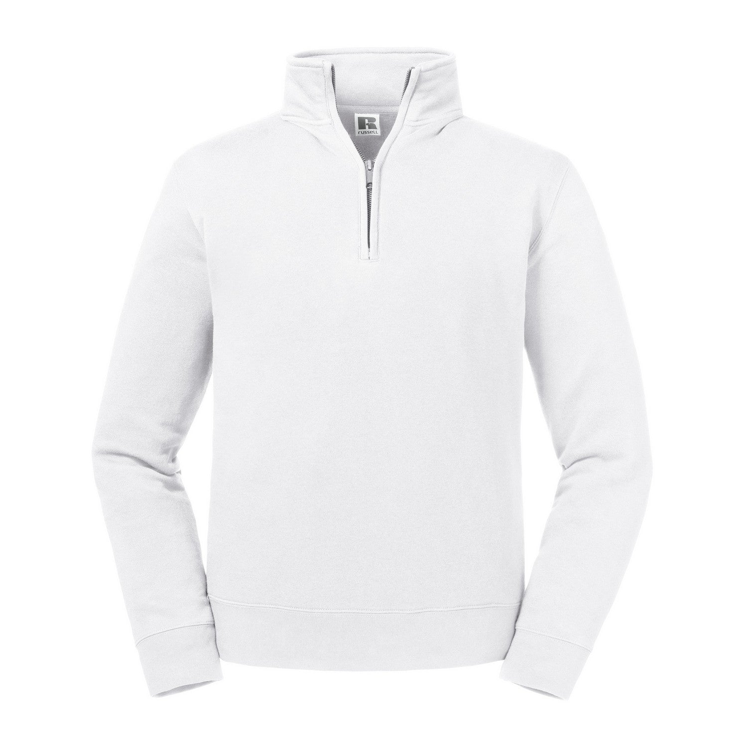 White - Front - Russell Mens Authentic Quarter Zip Sweatshirt