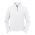 White - Front - Russell Mens Authentic Quarter Zip Sweatshirt