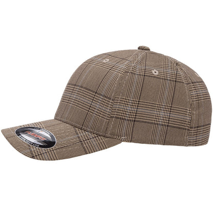 Brown-Khaki - Side - Flexfit By Yupoong Glen Check Cap