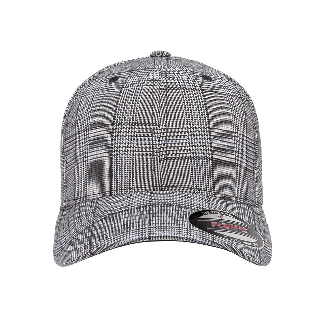 Black-White - Front - Flexfit By Yupoong Glen Check Cap