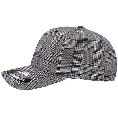 Black-White - Side - Flexfit By Yupoong Glen Check Cap