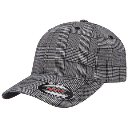 Black-White - Pack Shot - Flexfit By Yupoong Glen Check Cap