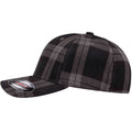 Black-Grey - Side - Flexfit By Yupoong Tartan Plaid Cap