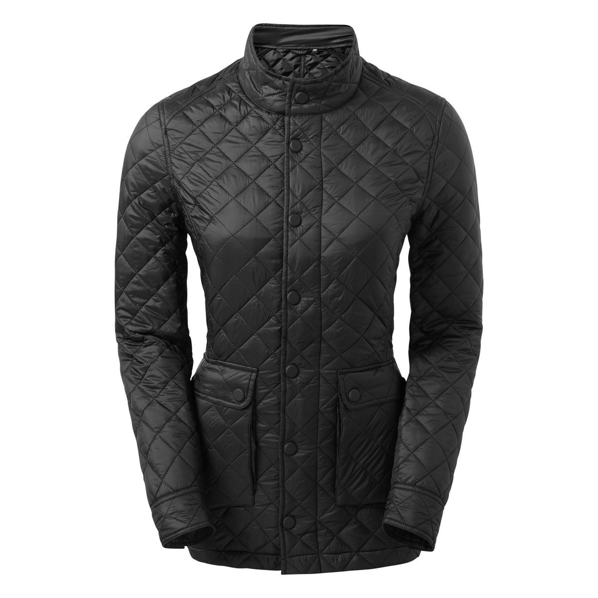 Black - Front - 2786 Womens-Ladies Quartic Quilt Jacket