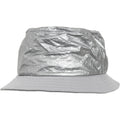 Silver - Front - Flexfit By Yupoong Crinkled Paper Bucket Hat