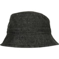 Black-Grey - Front - Flexfit By Yupoong Denim Bucket Hat