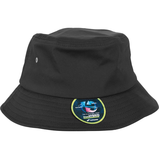 Black - Front - Flexfit By Yupoong Nylon Bucket Hat