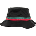 Black-Fire Red-Green - Front - Flexfit By Yupoong Stripe Bucket Hat