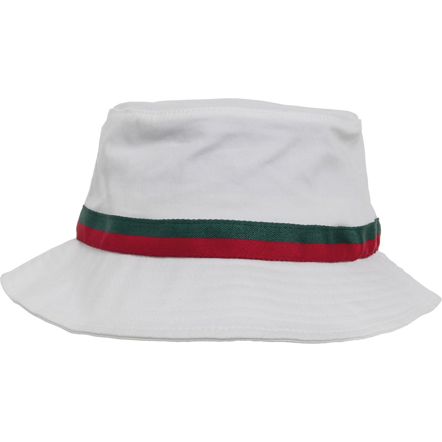 White-Fire Red-Green - Front - Flexfit By Yupoong Stripe Bucket Hat