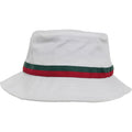 White-Fire Red-Green - Front - Flexfit By Yupoong Stripe Bucket Hat