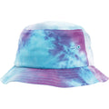 Purple Turquoise - Front - Flexfit By Yupoong Festival Print Bucket Hat