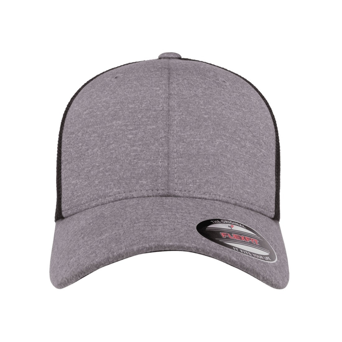 Heather-Black - Front - Flexfit By Yupoong Melange Mesh Trucker Cap