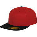 Red-Black - Front - Flexfit By Yupoong Premium 210 Fitted Two Tone Baseball Cap