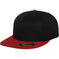 Black-Red - Front - Flexfit By Yupoong Premium 210 Fitted Two Tone Baseball Cap