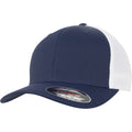 Navy-White - Front - Flexfit Ultra Fibre And Airmesh Two Tone Cap