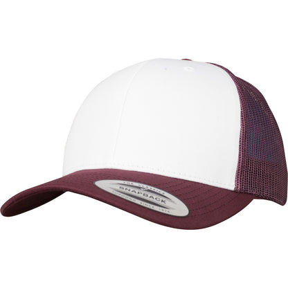 Maroon-White-Maroon - Front - Flexfit By Yupoong Retro Trucker Coloured Front Cap
