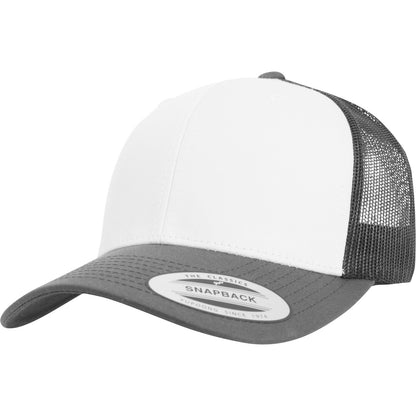 Dark Grey-White-Dark Grey - Front - Flexfit By Yupoong Retro Trucker Coloured Front Cap
