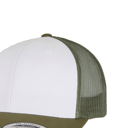Moss Green-White-Olive - Back - Flexfit By Yupoong Retro Trucker Coloured Front Cap