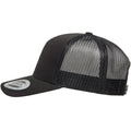 Black - Side - Flexfit By Yupoong 5 Panel Retro Trucker Cap