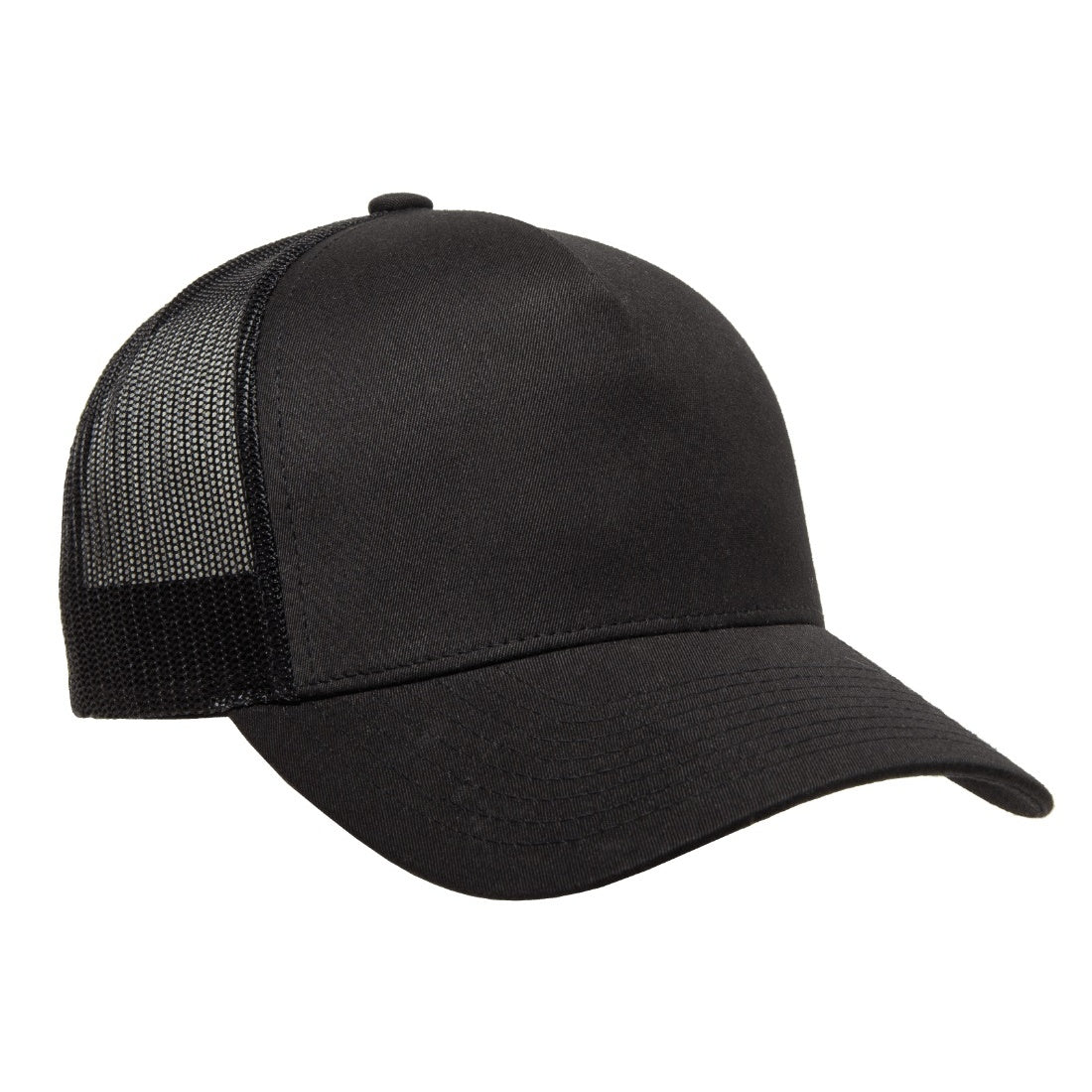 Black - Lifestyle - Flexfit By Yupoong 5 Panel Retro Trucker Cap