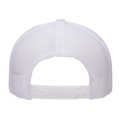White - Back - Flexfit By Yupoong 5 Panel Retro Trucker Cap