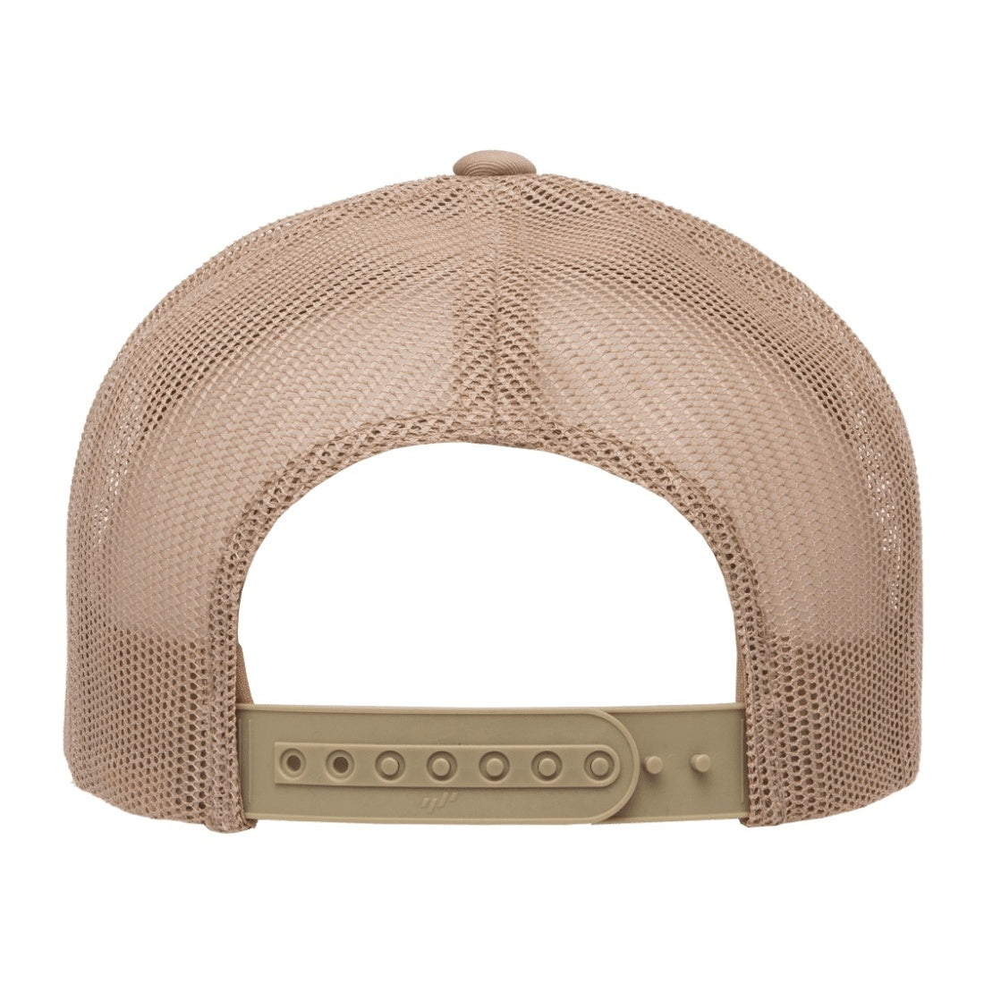 Khaki - Back - Flexfit By Yupoong 5 Panel Retro Trucker Cap