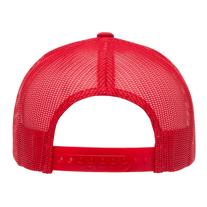 Red - Back - Flexfit By Yupoong 5 Panel Retro Trucker Cap