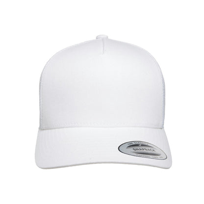 White - Front - Flexfit By Yupoong 5 Panel Retro Trucker Cap
