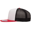 Black-White-Red - Side - Flexfit By Yupoong Foam Trucker Cap With White Front
