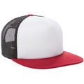 Red-White-Red - Close up - Flexfit By Yupoong Foam Trucker Cap With White Front