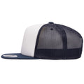 Navy-White-Navy - Side - Flexfit By Yupoong Foam Trucker Cap With White Front