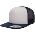 Navy-White-Navy - Pack Shot - Flexfit By Yupoong Foam Trucker Cap With White Front