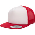 Red-White-Red - Pack Shot - Flexfit By Yupoong Foam Trucker Cap With White Front