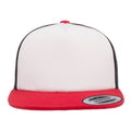 Black-White-Red - Front - Flexfit By Yupoong Foam Trucker Cap With White Front