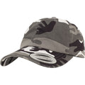 Silver Camo - Front - Flexfit By Yupoong Low Profile Camo Washed Dad Cap