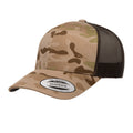 Arid-Brown - Front - Flexfit by Yupoong Multicam Retro Trucker Cap