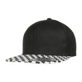 Black-White - Front - Flexfit By Yupoong Checkerboard Snapback Cap